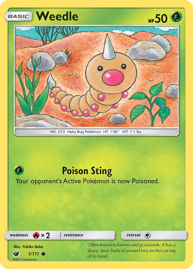 Carta Weedle 1/111 do set Crimson Invasion — Pokémon TCG | Bynx