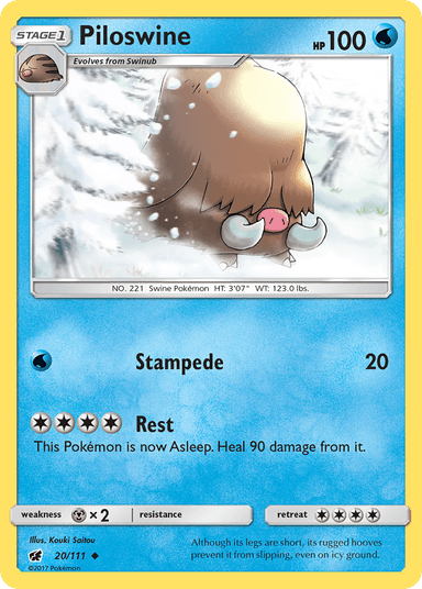 Carta Piloswine 20/111 do set Crimson Invasion — Pokémon TCG | Bynx