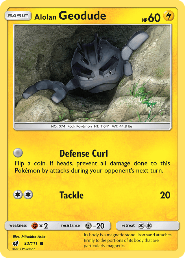 Carta Alolan Geodude 32/111 do set Crimson Invasion — Pokémon TCG | Bynx
