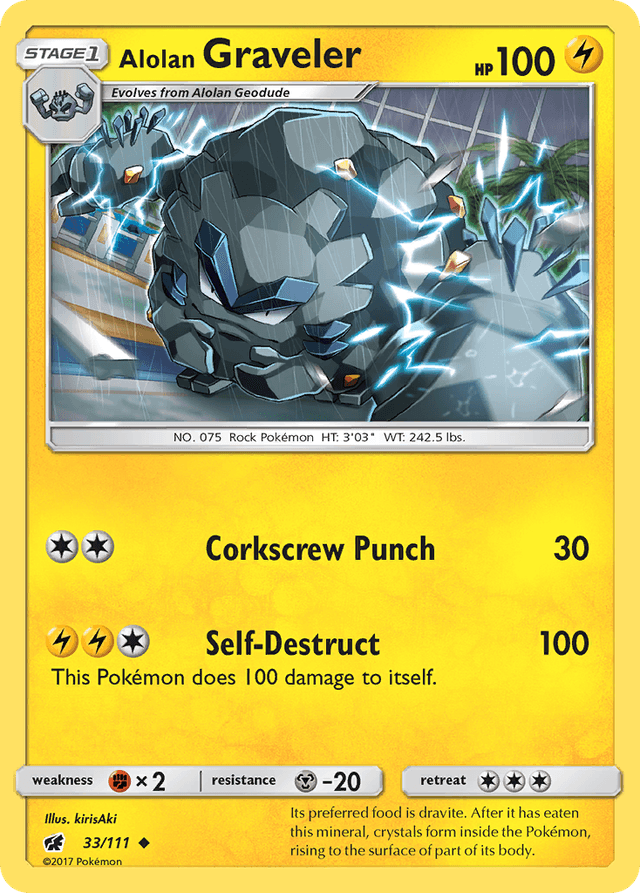 Carta Alolan Graveler 33/111 do set Crimson Invasion — Pokémon TCG | Bynx