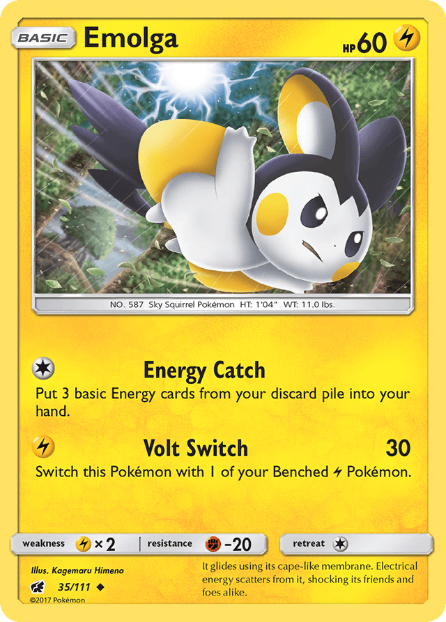 Carta Emolga 35/111 do set Crimson Invasion — Pokémon TCG | Bynx