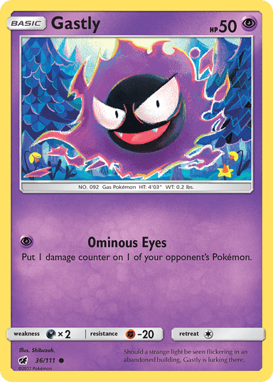 Carta Gastly 36/111 do set Crimson Invasion — Pokémon TCG | Bynx