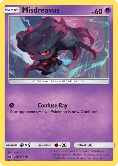 Carta Misdreavus 39/111 do set Crimson Invasion — Pokémon TCG | Bynx
