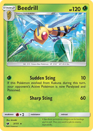 Carta Beedrill 3/111 do set Crimson Invasion — Pokémon TCG | Bynx