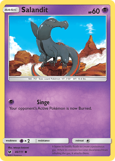 Carta Salandit 46/111 do set Crimson Invasion — Pokémon TCG | Bynx