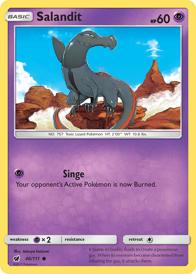 Carta Salandit 46/111 do set Crimson Invasion — Pokémon TCG | Bynx