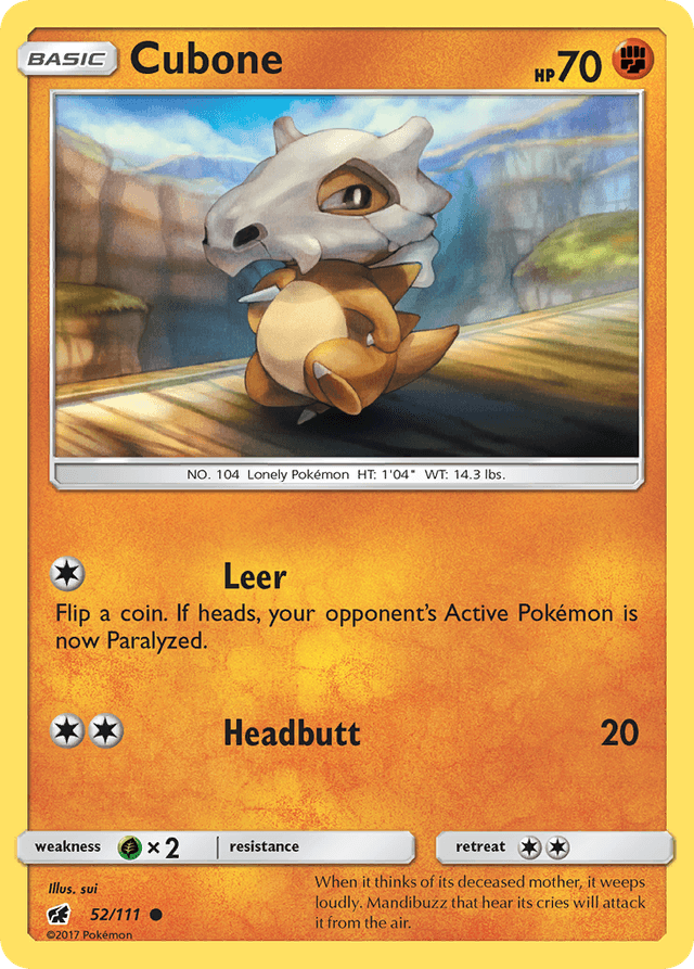 Carta Cubone 52/111 do set Crimson Invasion — Pokémon TCG | Bynx