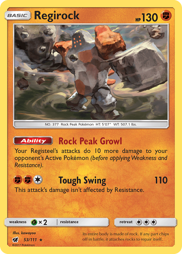 Carta Regirock 53/111 do set Crimson Invasion — Pokémon TCG | Bynx