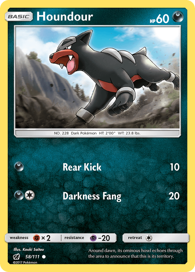 Carta Houndour 58/111 do set Crimson Invasion — Pokémon TCG | Bynx