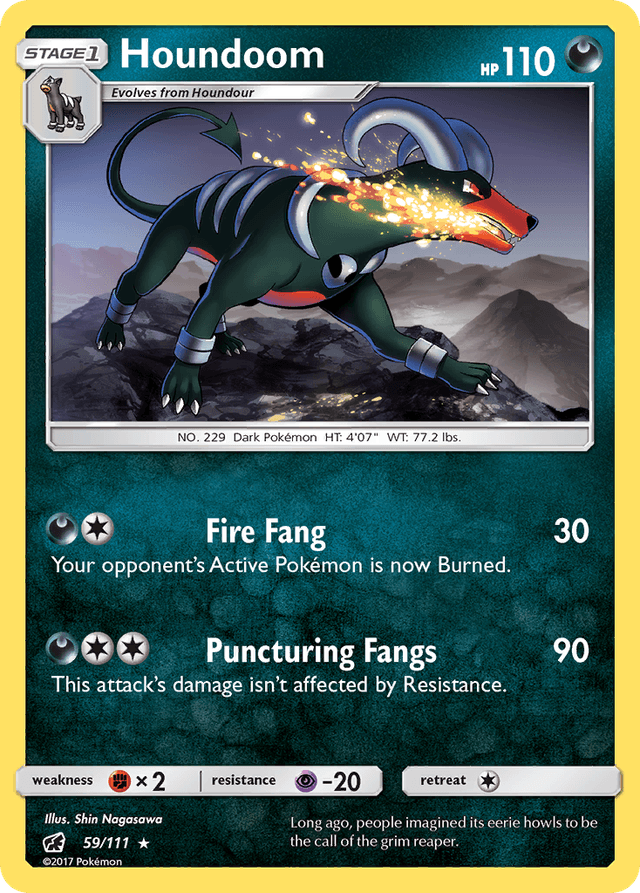 Carta Houndoom 59/111 do set Crimson Invasion — Pokémon TCG | Bynx