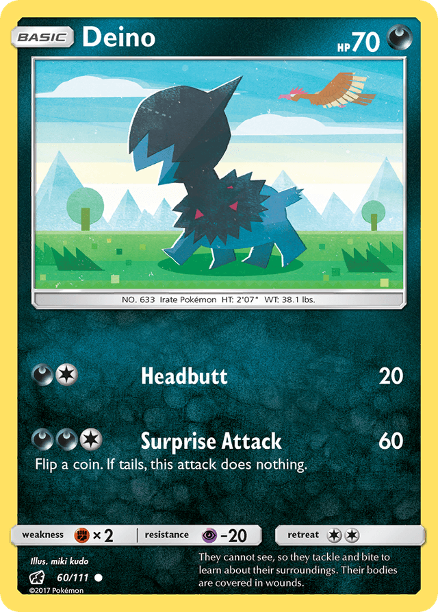 Carta Deino 60/111 do set Crimson Invasion — Pokémon TCG | Bynx