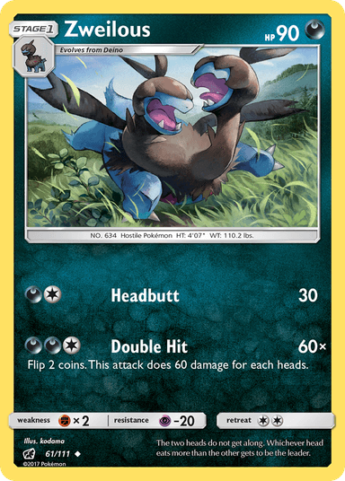 Carta Zweilous 61/111 do set Crimson Invasion — Pokémon TCG | Bynx