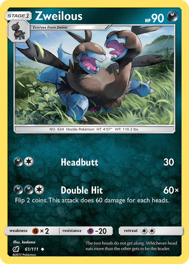 Carta Zweilous 61/111 do set Crimson Invasion — Pokémon TCG | Bynx
