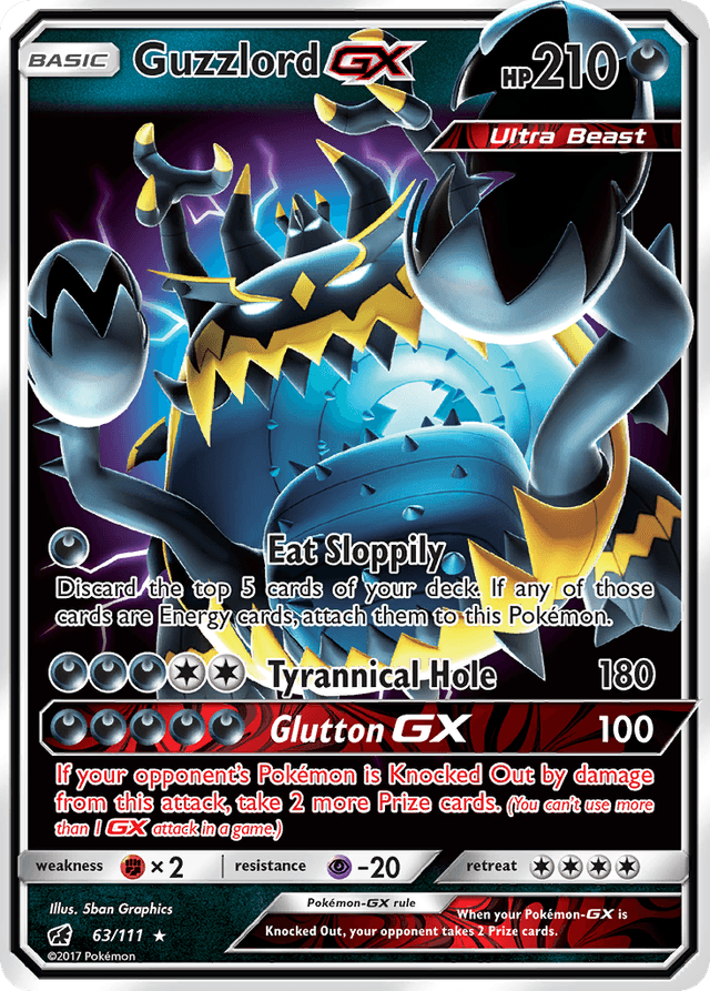 Carta Guzzlord-GX 63/111 do set Crimson Invasion — Pokémon TCG | Bynx