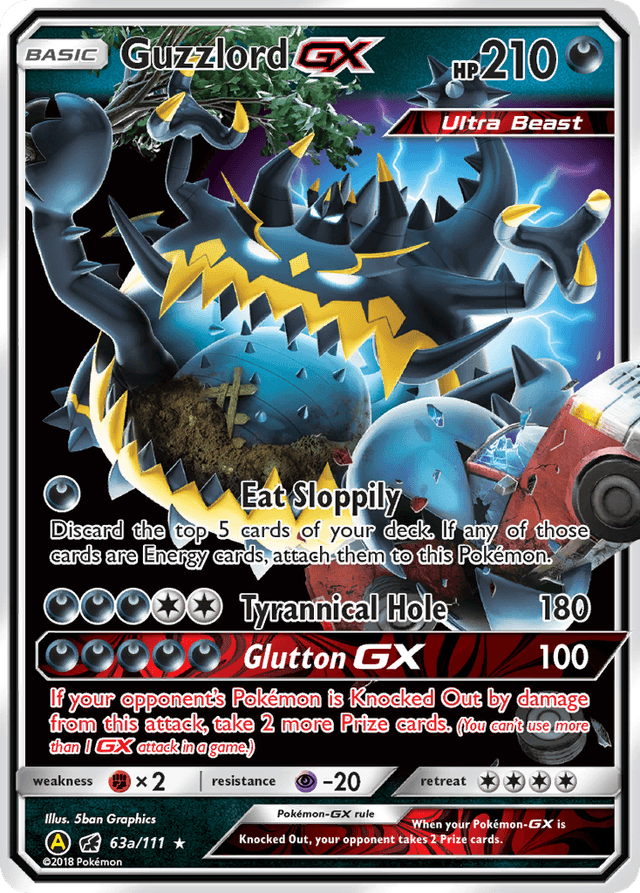 Carta Guzzlord-GX 63a/111 do set Crimson Invasion — Pokémon TCG | Bynx