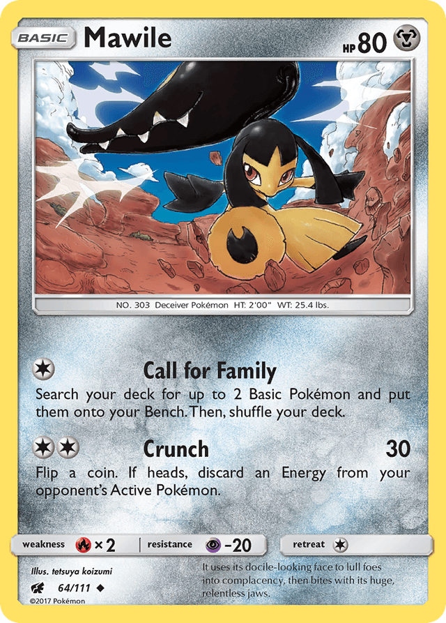 Carta Mawile 64/111 do set Crimson Invasion — Pokémon TCG | Bynx