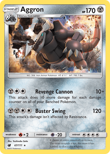 Carta Aggron 67/111 do set Crimson Invasion — Pokémon TCG | Bynx