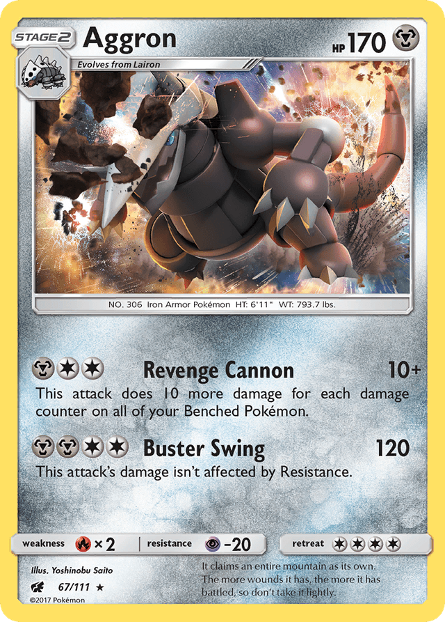 Carta Aggron 67/111 do set Crimson Invasion — Pokémon TCG | Bynx