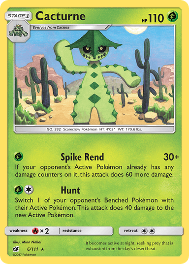 Carta Cacturne 6/111 do set Crimson Invasion — Pokémon TCG | Bynx