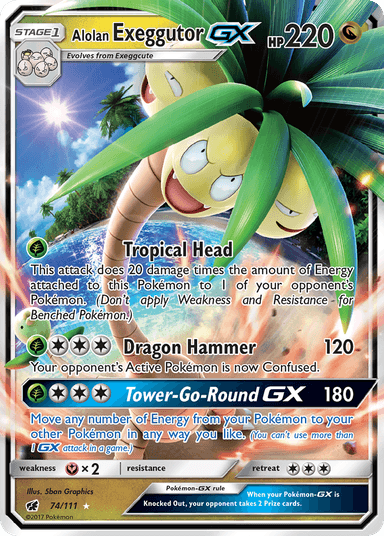 Carta Alolan Exeggutor-GX 74/111 do set Crimson Invasion — Pokémon TCG | Bynx