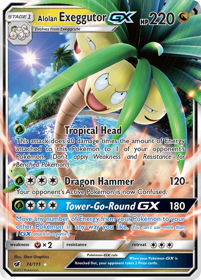 Carta Alolan Exeggutor-GX 74/111 do set Crimson Invasion — Pokémon TCG | Bynx