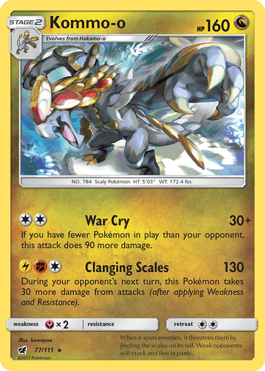 Carta Kommo-o 77/111 do set Crimson Invasion — Pokémon TCG | Bynx