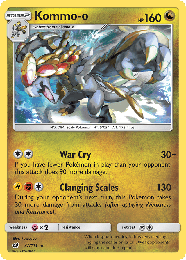 Carta Kommo-o 77/111 do set Crimson Invasion — Pokémon TCG | Bynx