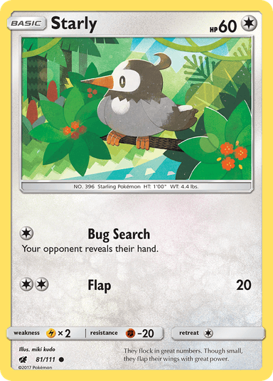 Carta Starly 81/111 do set Crimson Invasion — Pokémon TCG | Bynx