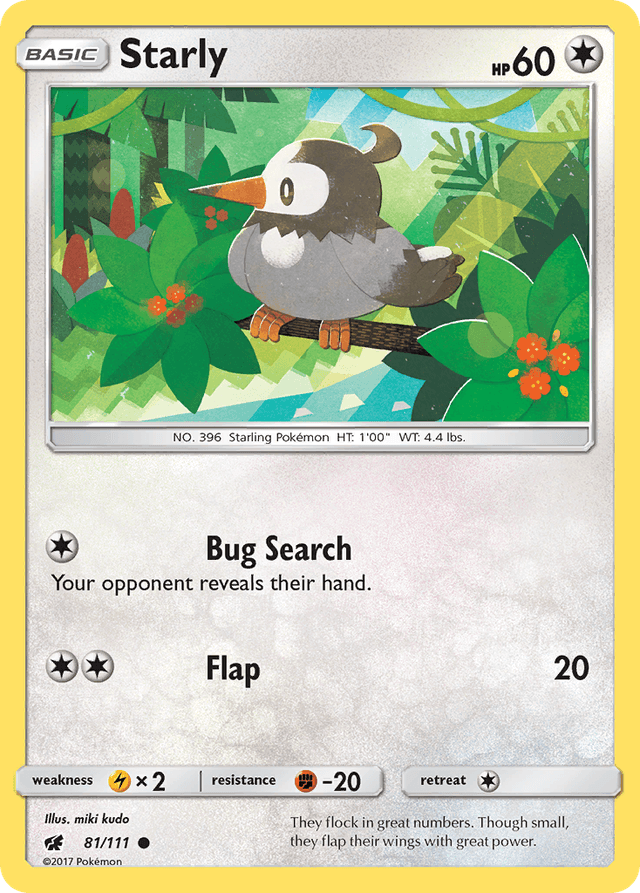 Carta Starly 81/111 do set Crimson Invasion — Pokémon TCG | Bynx