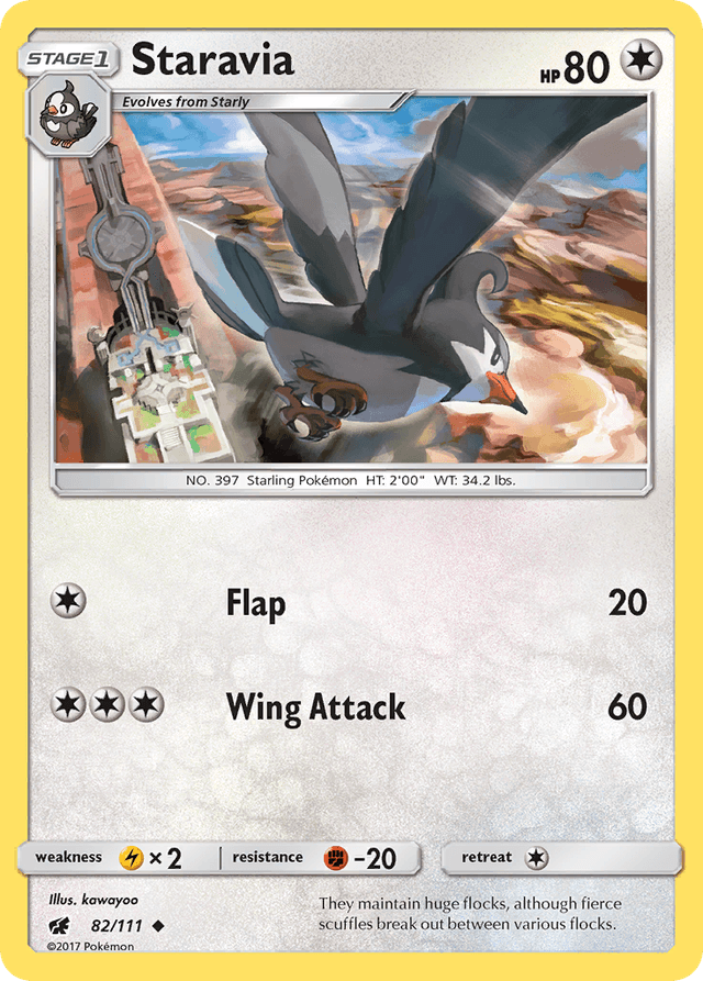 Carta Staravia 82/111 do set Crimson Invasion — Pokémon TCG | Bynx