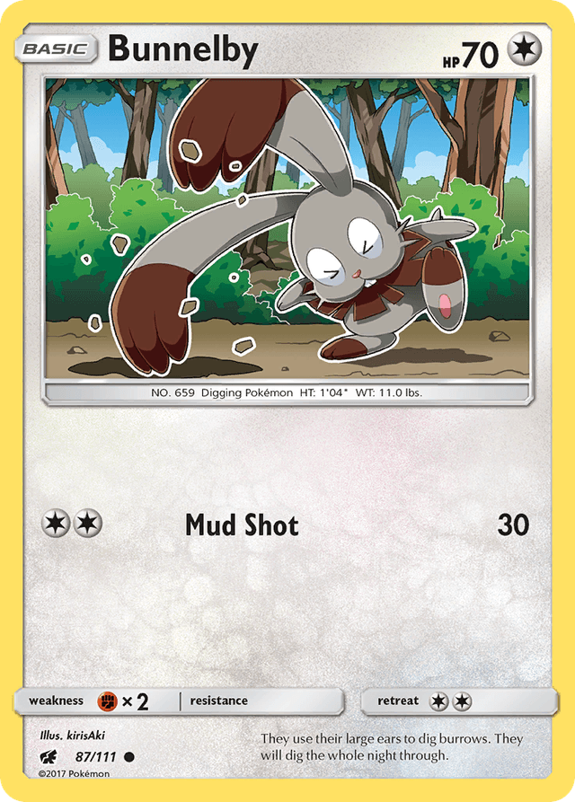 Carta Bunnelby 87/111 do set Crimson Invasion — Pokémon TCG | Bynx