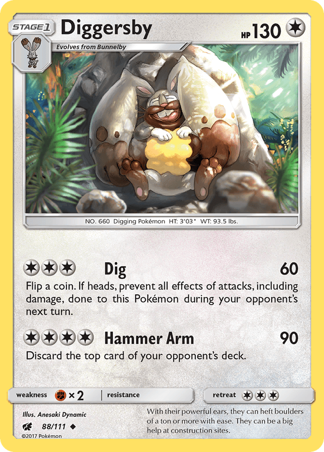 Carta Diggersby 88/111 do set Crimson Invasion — Pokémon TCG | Bynx