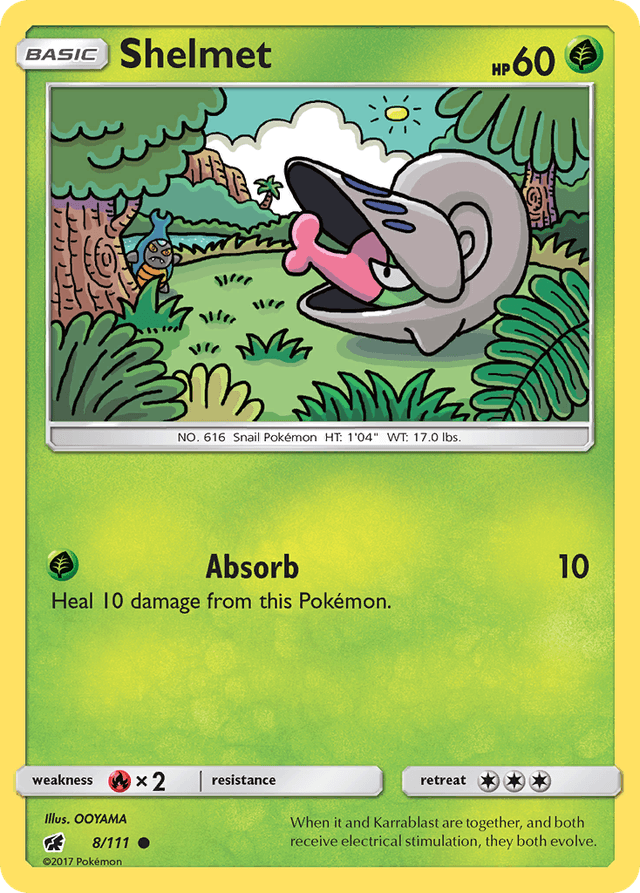 Carta Shelmet 8/111 do set Crimson Invasion — Pokémon TCG | Bynx