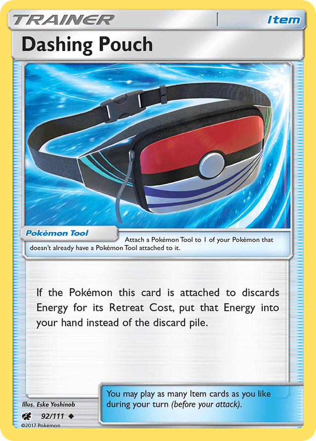 Carta Dashing Pouch 92/111 do set Crimson Invasion — Pokémon TCG | Bynx
