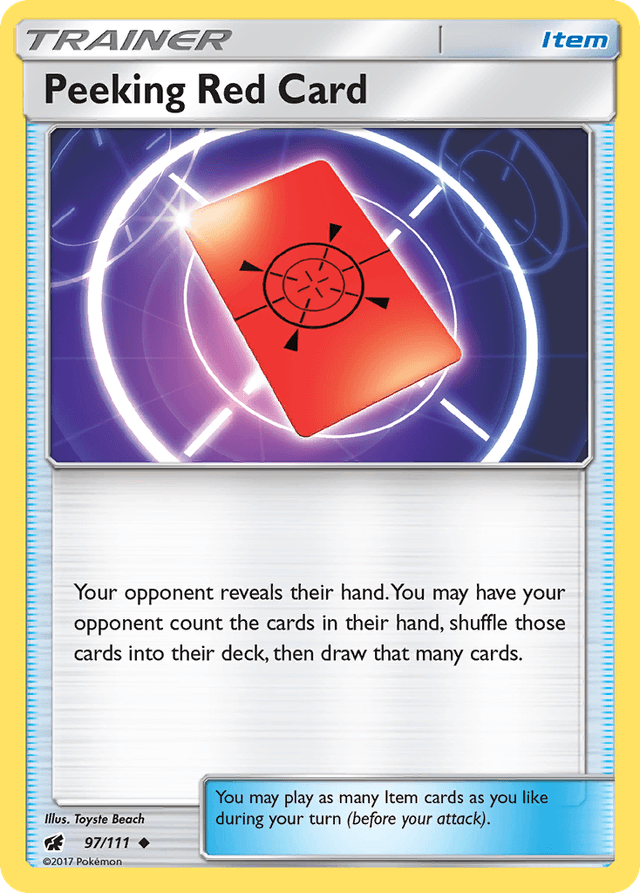Carta Peeking Red Card 97/111 do set Crimson Invasion — Pokémon TCG | Bynx