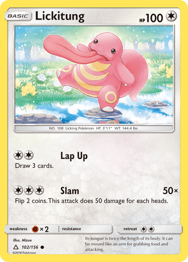 Carta Lickitung 102/156 do set Ultra Prism — Pokémon TCG | Bynx