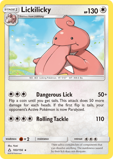 Carta Lickilicky 103/156 do set Ultra Prism — Pokémon TCG | Bynx