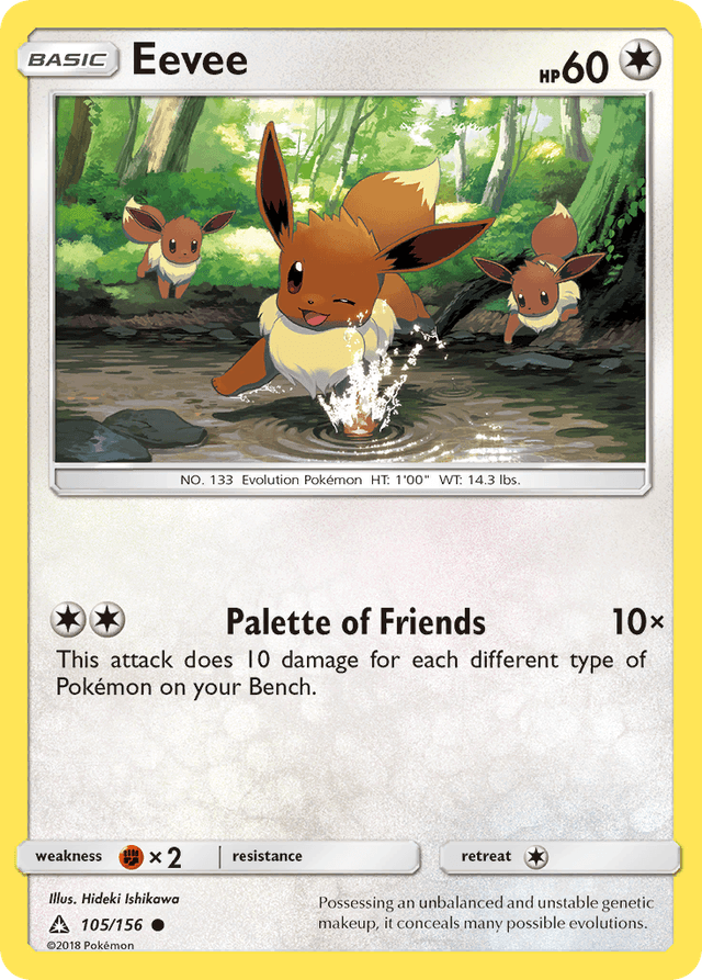Carta Eevee 105/156 do set Ultra Prism — Pokémon TCG | Bynx