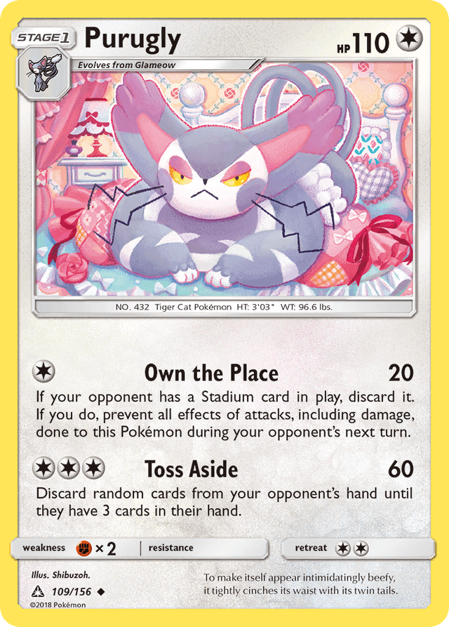 Carta Purugly 109/156 do set Ultra Prism — Pokémon TCG | Bynx