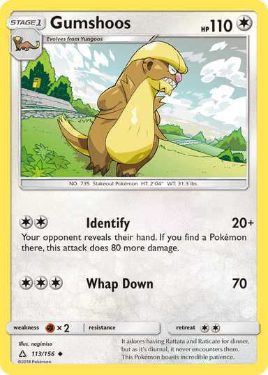 Carta Gumshoos 113/156 do set Ultra Prism — Pokémon TCG | Bynx