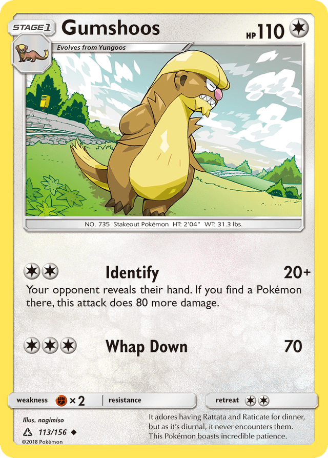Carta Gumshoos 113/156 do set Ultra Prism — Pokémon TCG | Bynx