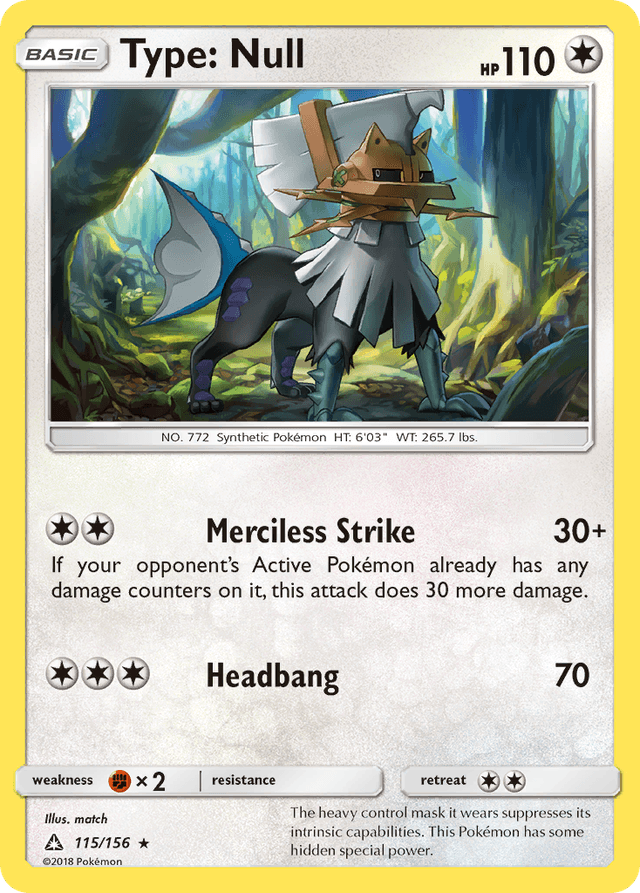 Carta Type: Null 115/156 do set Ultra Prism — Pokémon TCG | Bynx