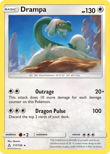 Carta Drampa 117/156 do set Ultra Prism — Pokémon TCG | Bynx