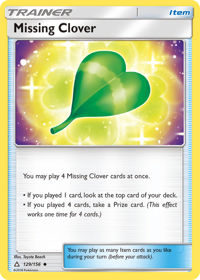 Carta Missing Clover 129/156 do set Ultra Prism — Pokémon TCG | Bynx