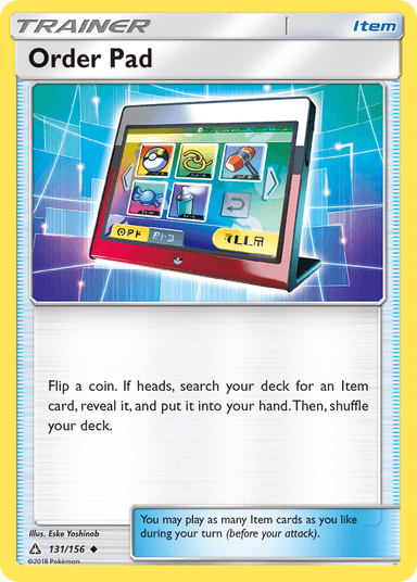 Carta Order Pad 131/156 do set Ultra Prism — Pokémon TCG | Bynx