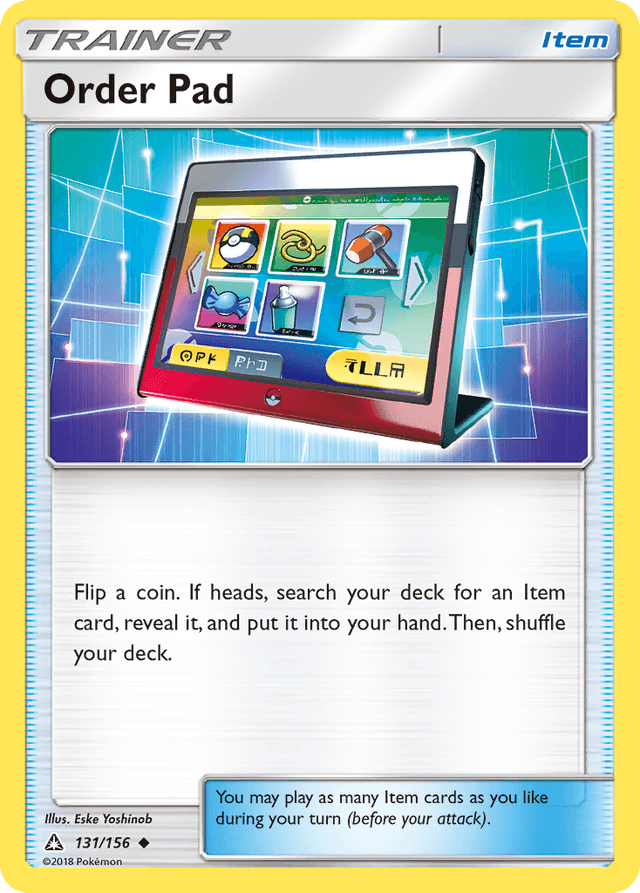 Carta Order Pad 131/156 do set Ultra Prism — Pokémon TCG | Bynx