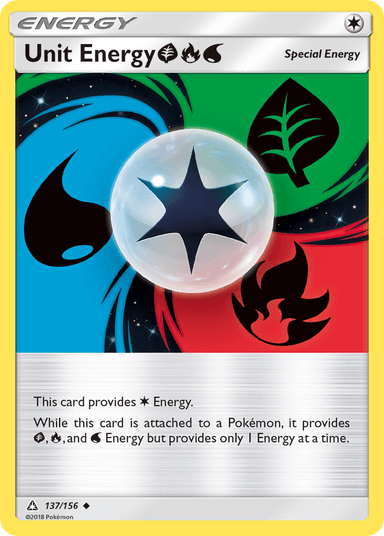 Carta Unit Energy GrassFireWater 137/156 do set Ultra Prism — Pokémon TCG | Bynx
