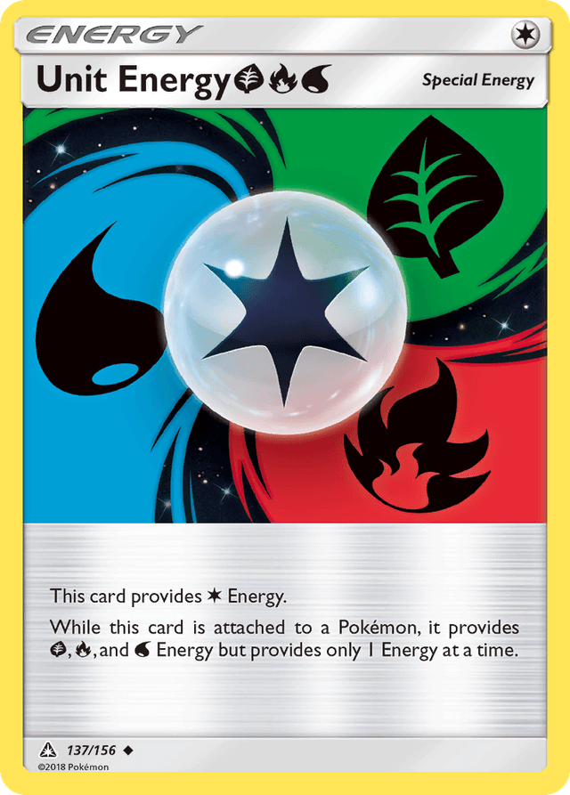 Carta Unit Energy GrassFireWater 137/156 do set Ultra Prism — Pokémon TCG | Bynx