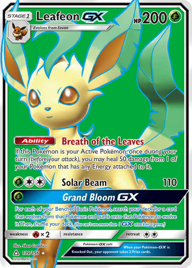 Carta Leafeon-GX 139/156 do set Ultra Prism — Pokémon TCG | Bynx