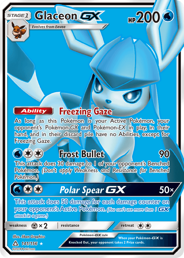 Carta Glaceon-GX 141/156 do set Ultra Prism — Pokémon TCG | Bynx